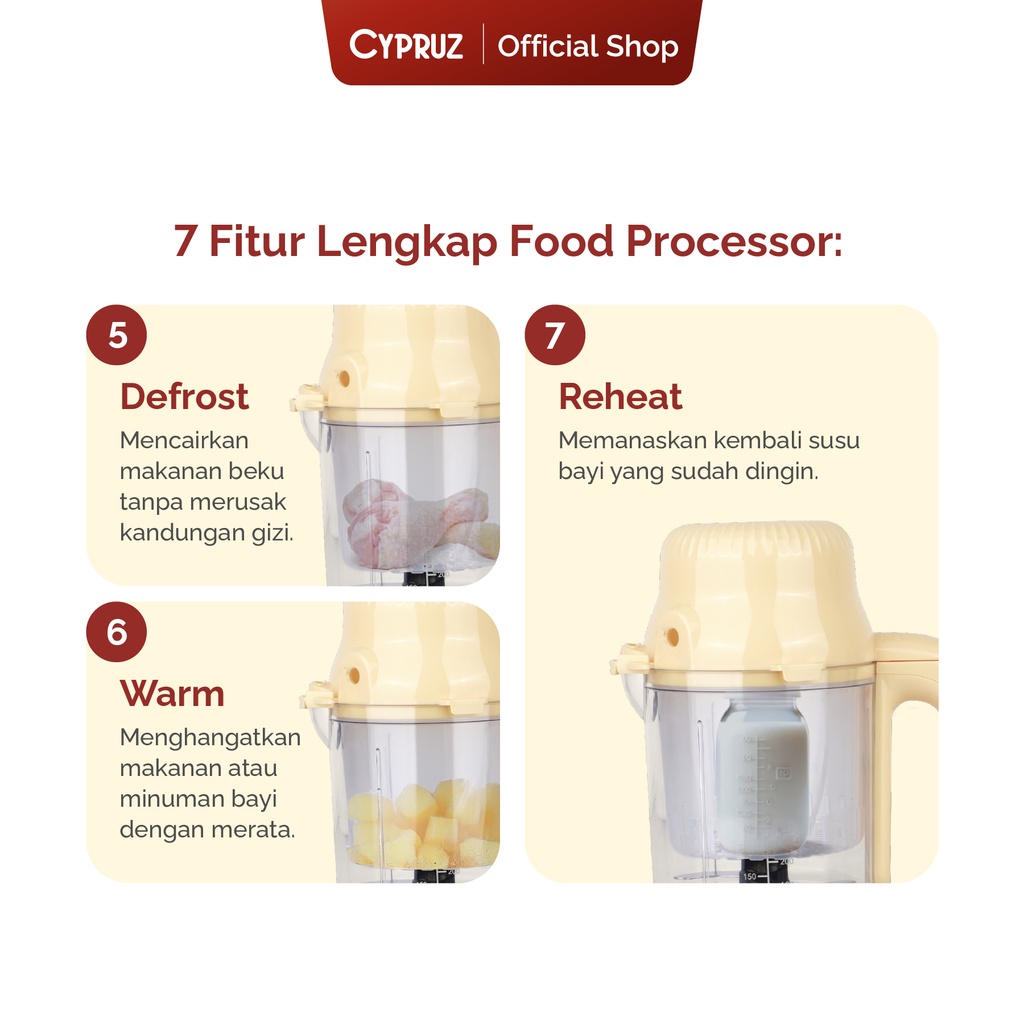 Cypruz Baby Food Processor 4X1