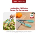 Cypruz Utensil Gagang Stainless Kepala Silicone Tongs