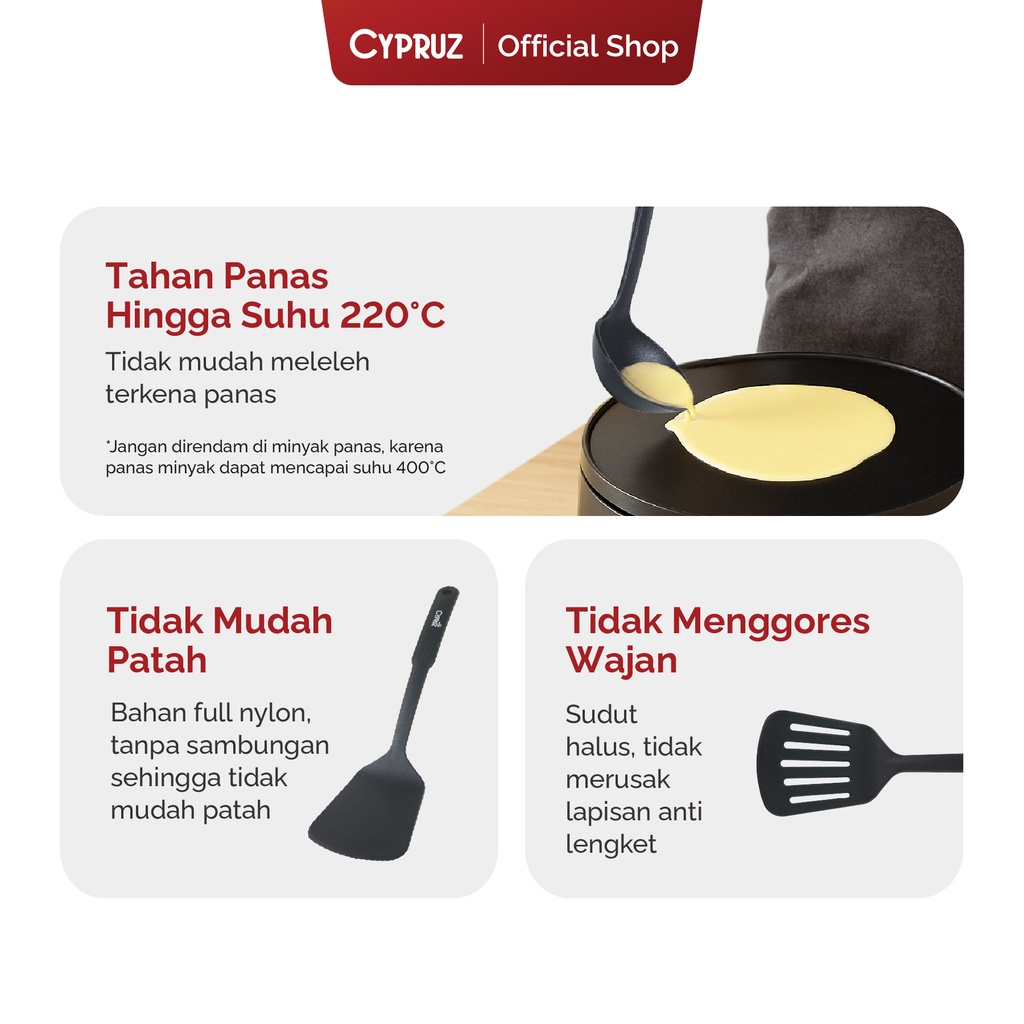 Cypruz Utensil All Black Series: Serving Spoon FULL 24/144X1