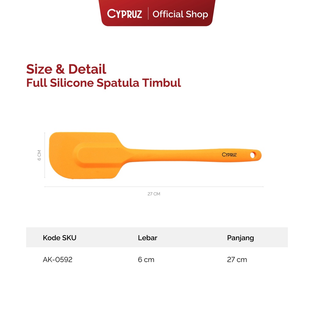 Cypruz Utensil Full Silicone: Spatula TIMBUL 27x6cm 24/96X1