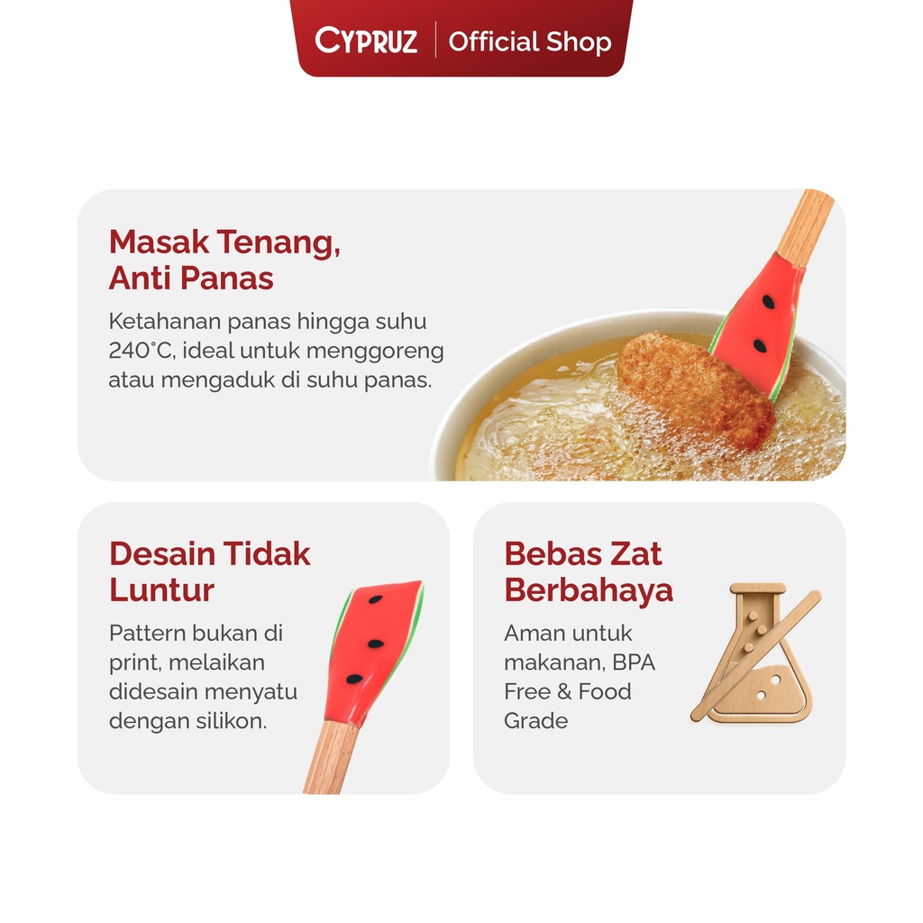 Cypruz Utensil Semangka Series: Turner Hati 12/72X1