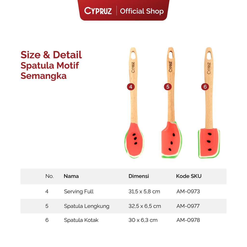 Cypruz Utensil Semangka Series: Turner Lubang 12/96X1