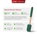 Cypruz Wood Utensil Series Gagang Silicone Spatula (HIJAU) 96X1