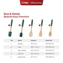 Cypruz Wood Utensil Series Gagang Silicone Spatula (HIJAU) 96X1