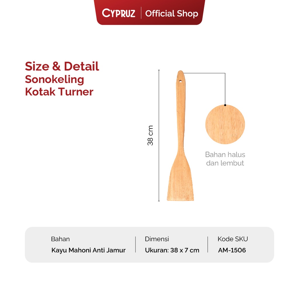 Cypruz Wood Series Mahoni Turner Kotak Rata