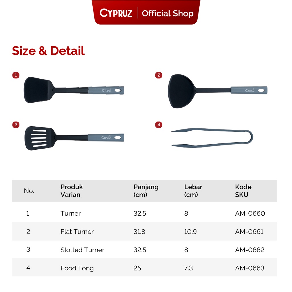Cypruz Utensil Nylon Series: Turner 32.5x8cm 96X1