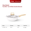 Cypruz WHITE Die Cast Granite Fry Wok 24cm
