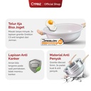 Cypruz White Die Cast 32cm Wok +Steamer+1pc Long Handle and Low Pressure Knob 6X1
