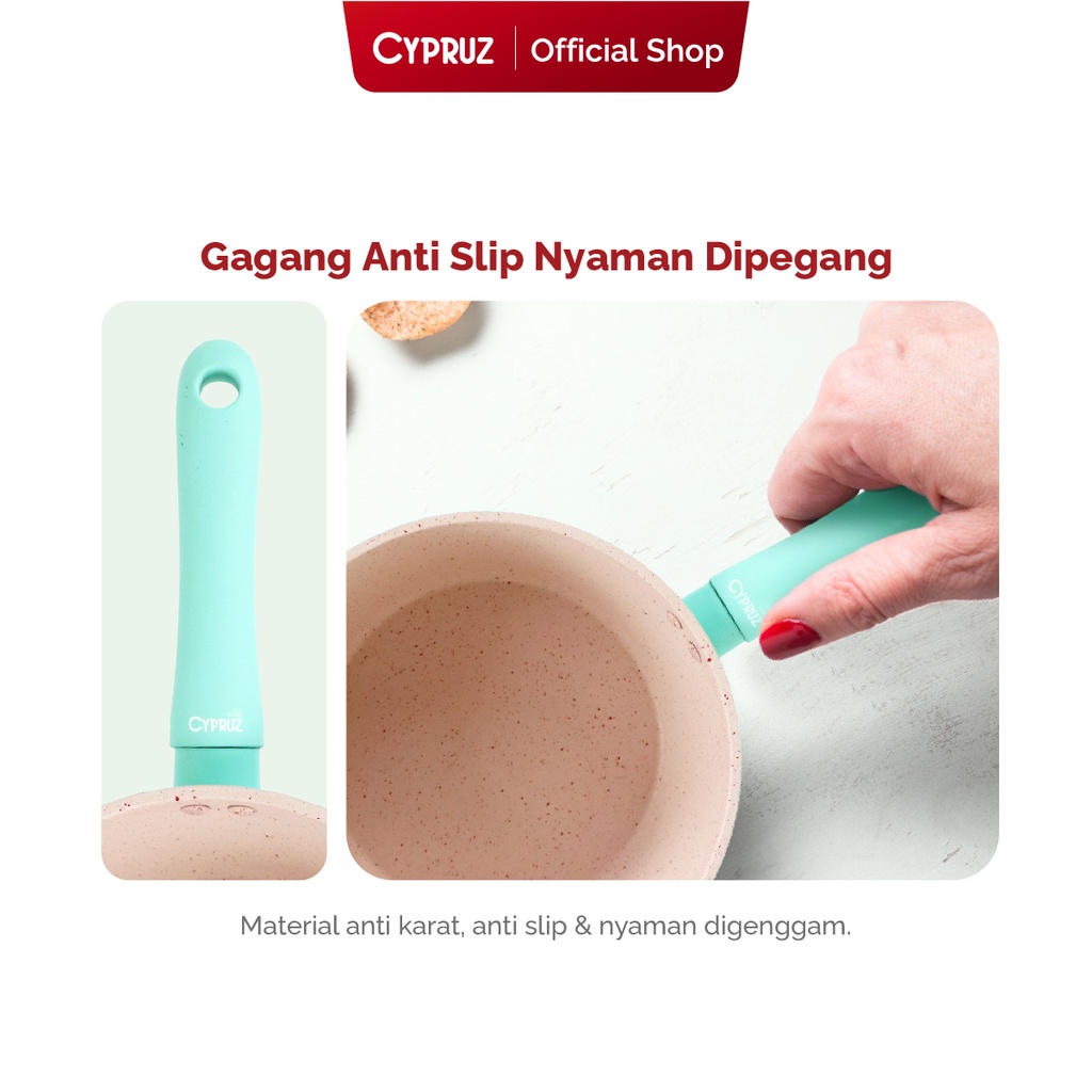 Cypruz Mini Pastel Series Forged Color Handle Sauce Pan
