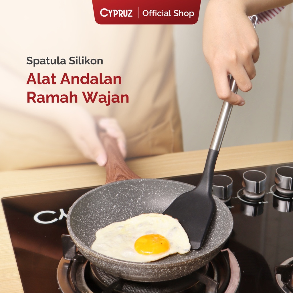 Cypruz Silicone Utensil Series Gg.Stainless: Slotted Turner 96X1
