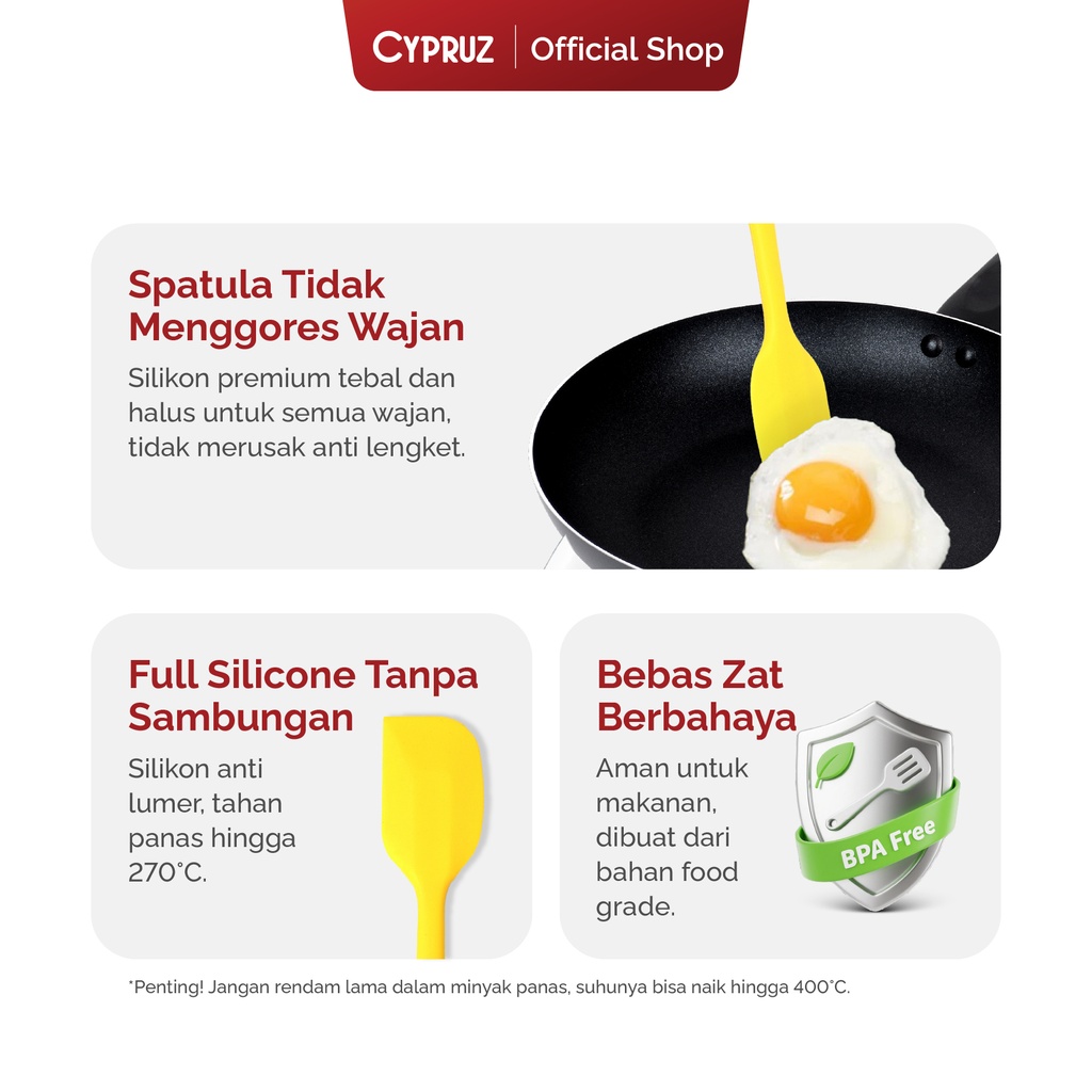 Cypruz Full Silicone Series Spatula Lengkung