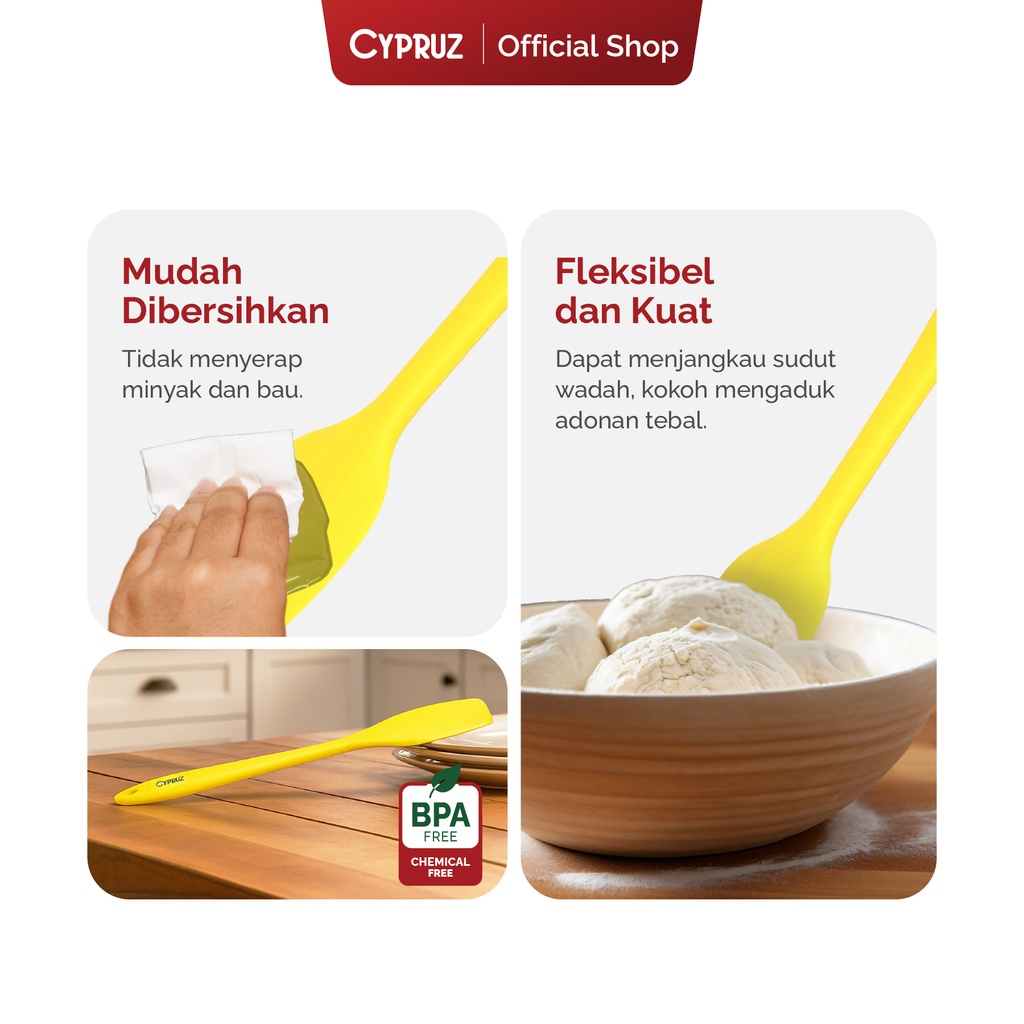 Cypruz Full Silicone Series Spatula Lengkung