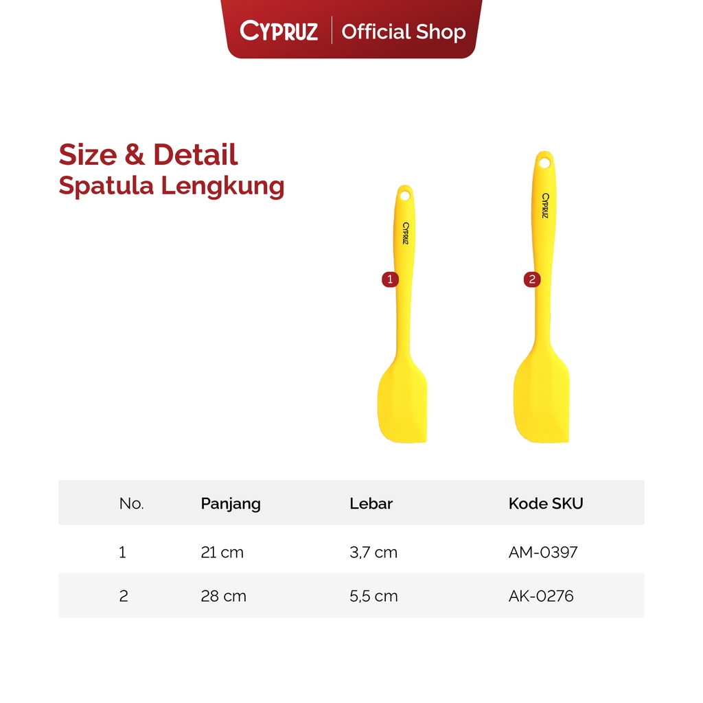 Cypruz Full Silicone Series Spatula Lengkung