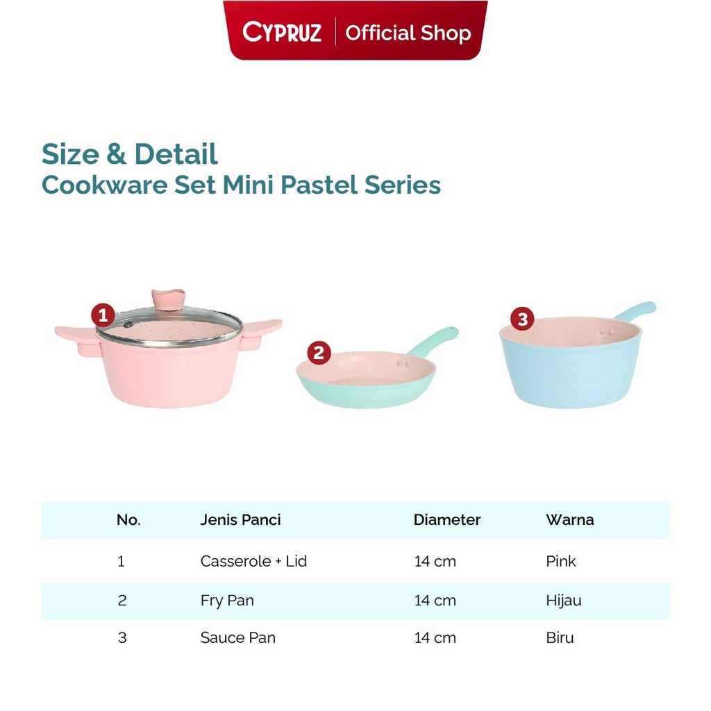 Cypruz Colourful Mini Pan Set:4pcs 6X1