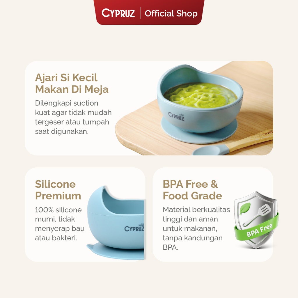 Cypruz Infant Baby Feeding Set:5pcs (BIRU) 25X1