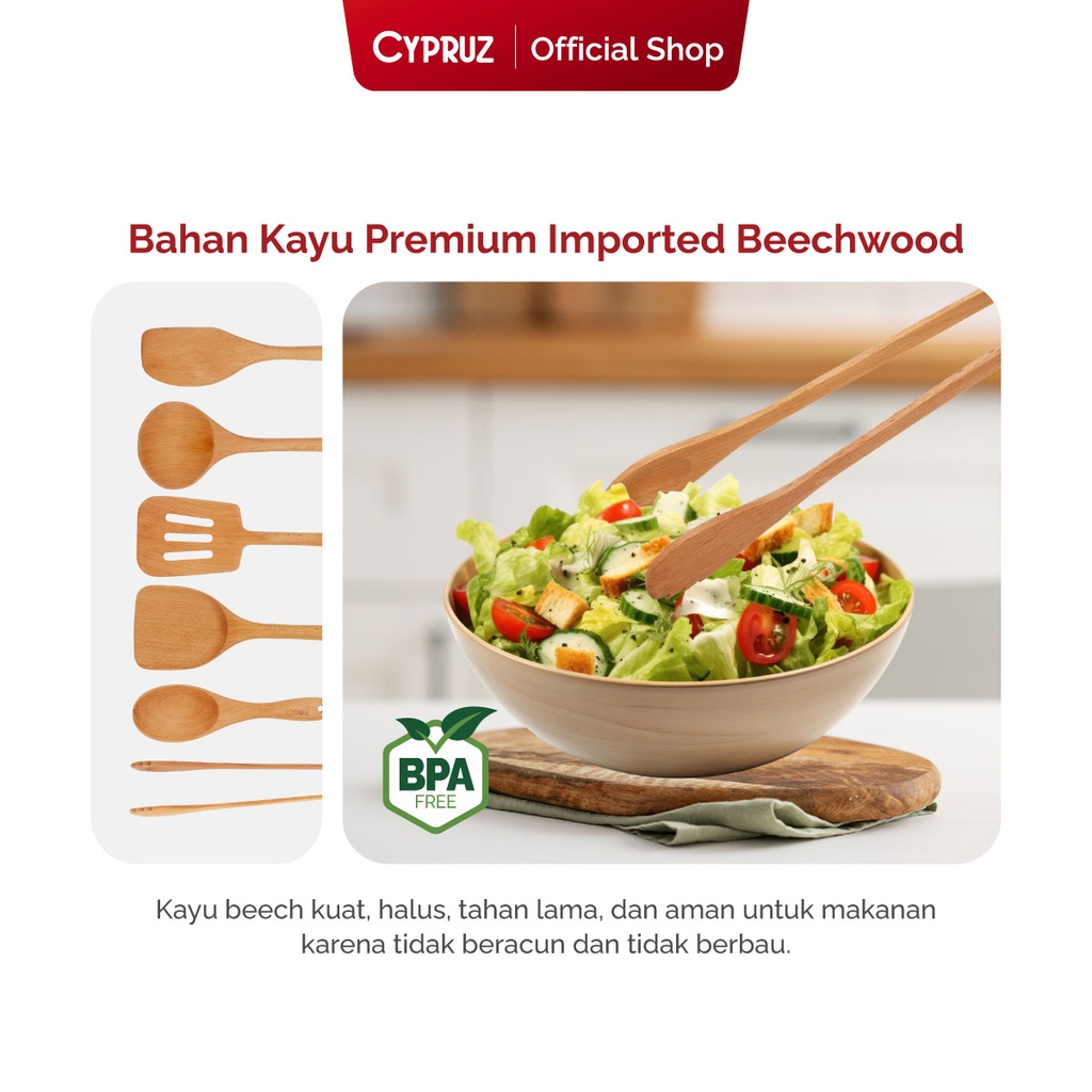 Cypruz Beech Wood: Lancip Spatula 34cm 72X1