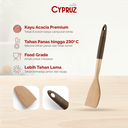 Cypruz Wood Utensil Series Gg.Silicone: Solid Turner (COKLAT) 96X1