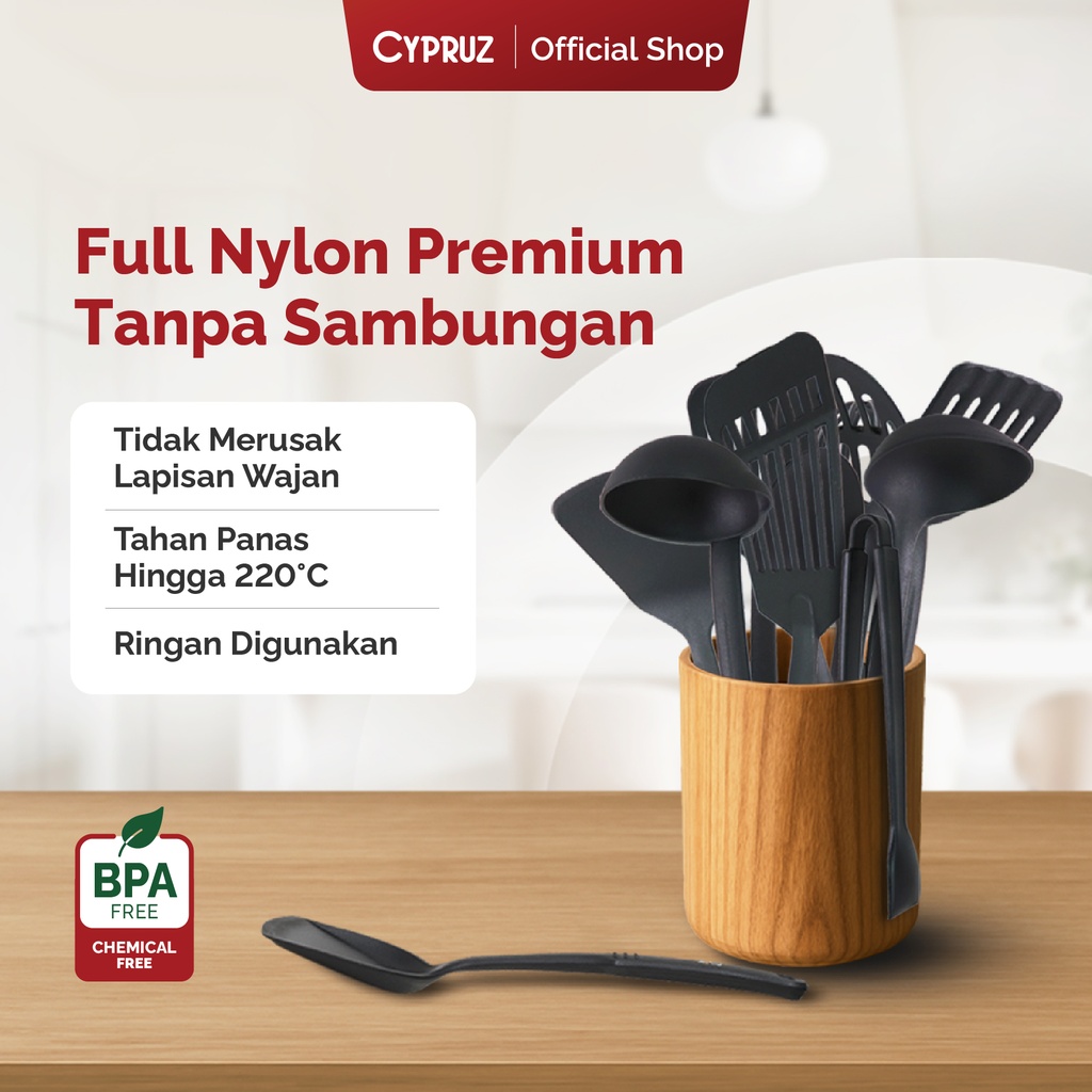 Cypruz Utensil All Black Series: Serving Spoon FULL 24/144X1
