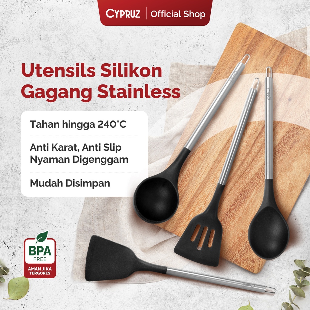 Cypruz Silicone Utensil Series Gg.Stainless: Spoon 96X1