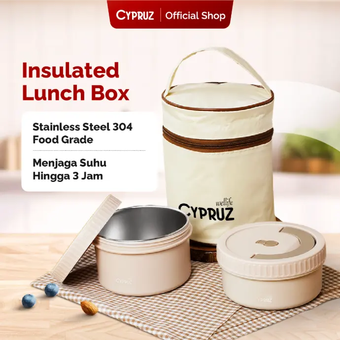 Cypruz Portable Insulated Lunch Box:2pcs 50X1