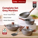 Cypruz MARBLE Cookware Set: COMPLETE 7pcs 6X1