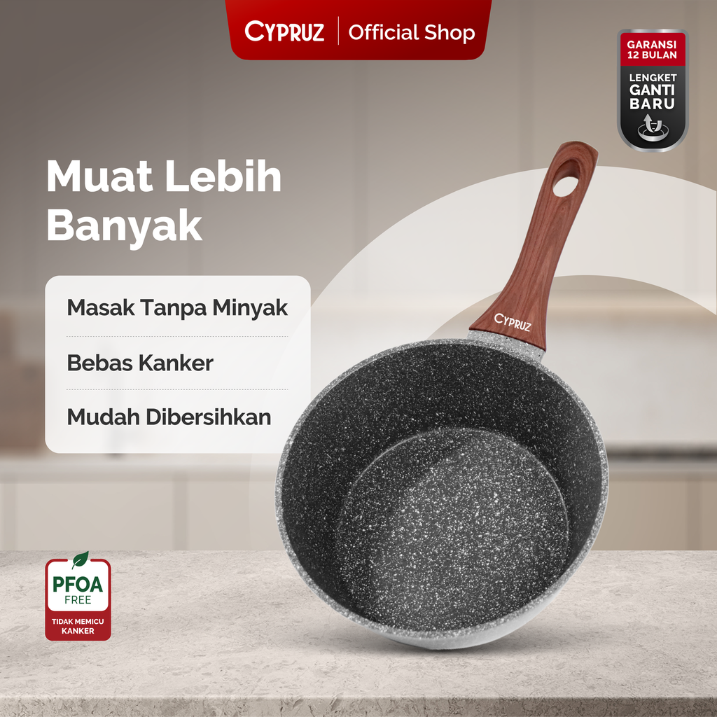 Cypruz Grey Marble Series Sauce Pan