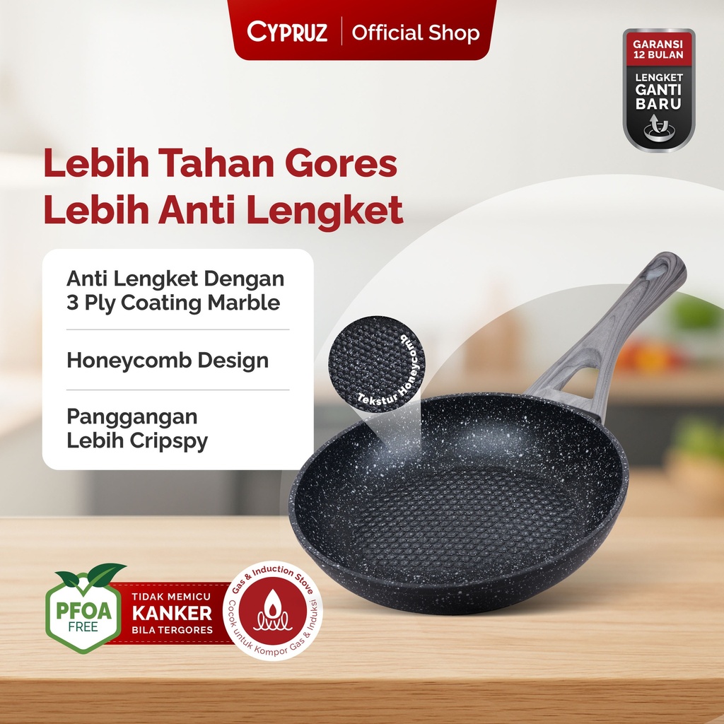 Cypruz Honeycomb Series Fry Pan