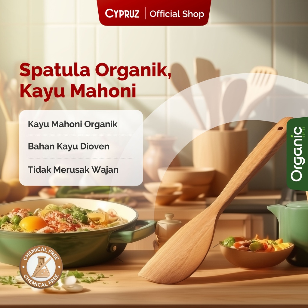 Cypruz Wood Series Mahoni Turner Kotak Lancip