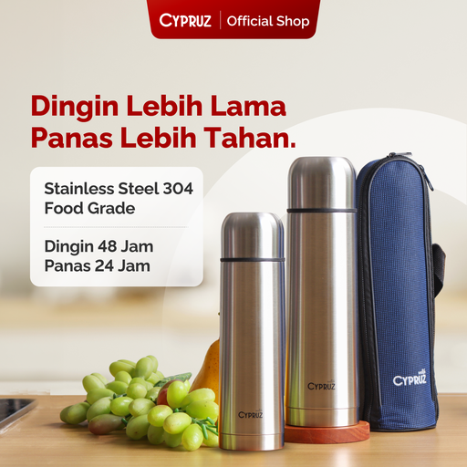 [BS-0302] Cypruz Botol Minum Stainless Tahan Panas dan Dingin 1 Liter